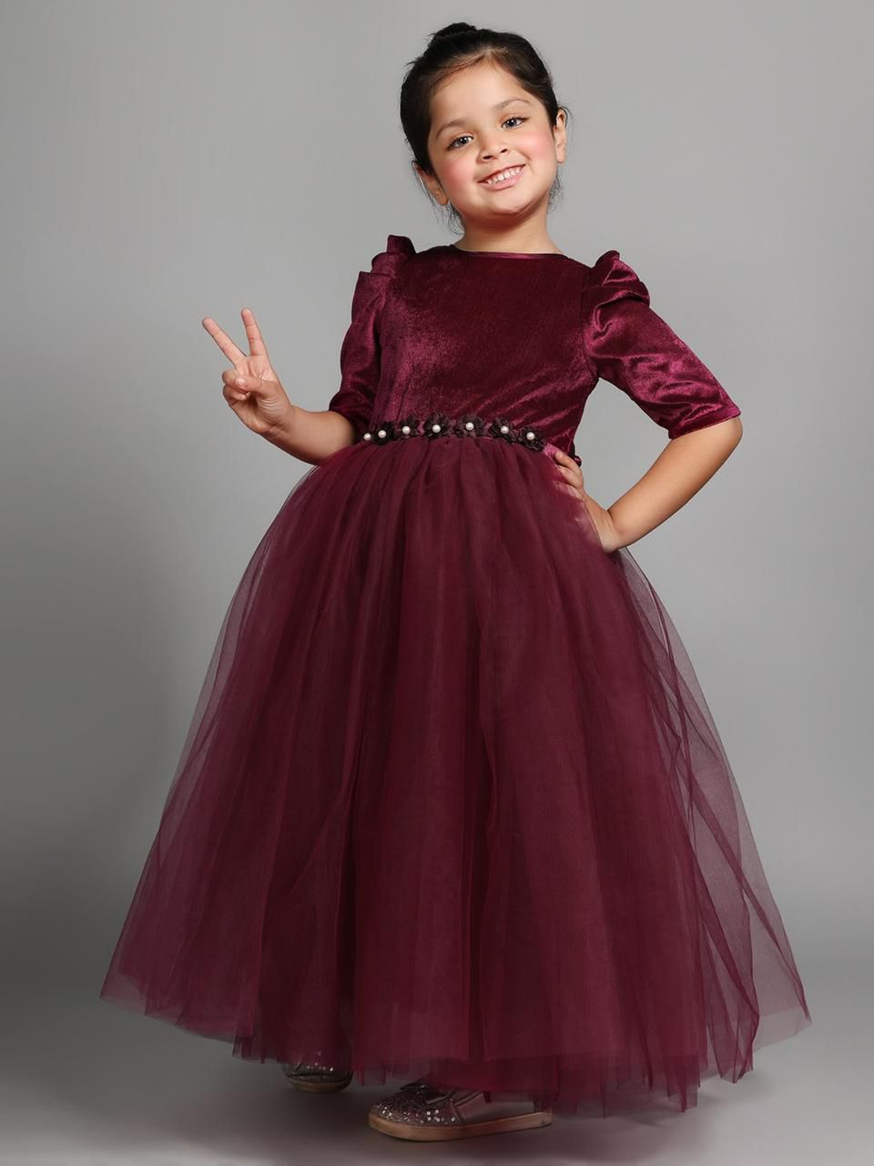 Ankertas Kids Frocks – Modern Western Stylish Party Wear Dress for Girls | Colorful Designer Outfit | Soft & Comfortable Fabric | Trendy Fashion Wear for Birthdays & Special Occasions(Coffee Brown)